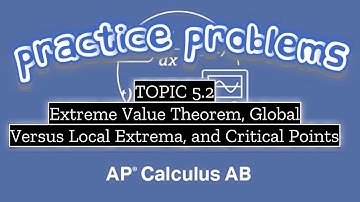 AP Calculus AB TOPIC 5.2 Extreme Value Theorem, Global Versus Local Extrema, and Critical Points
