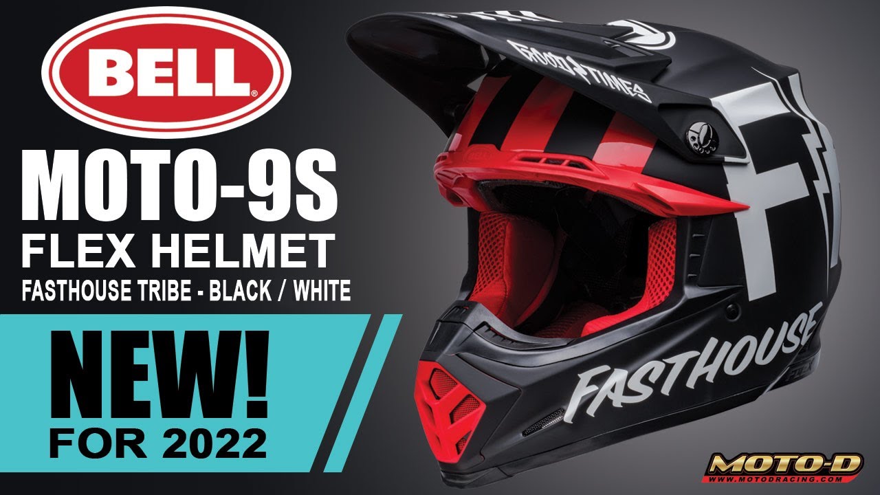 Bell Moto-9S Flex Helmet Fasthouse Tribe Matte/Gloss Black/White - 360  Video