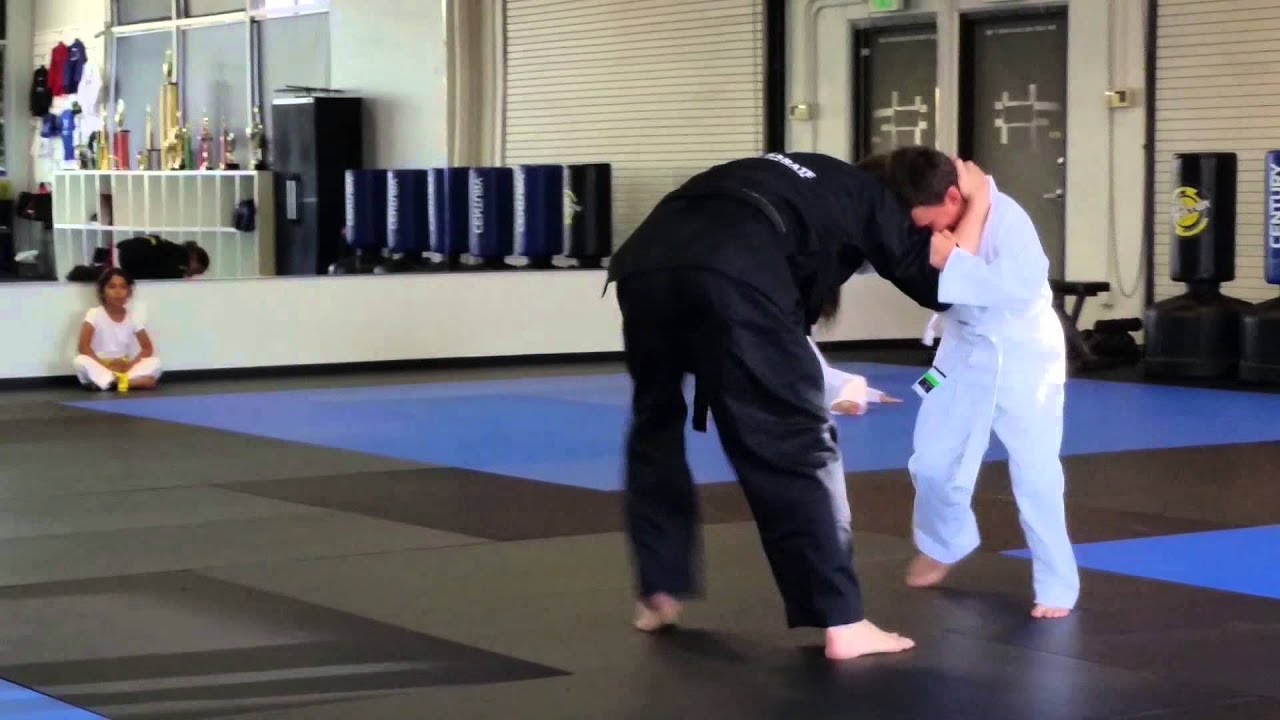 Parker grappling with his Sensei