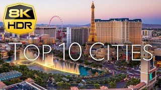 USA Top 10 Cities 8K HDR Ultra HD | Drone and Camera Footage