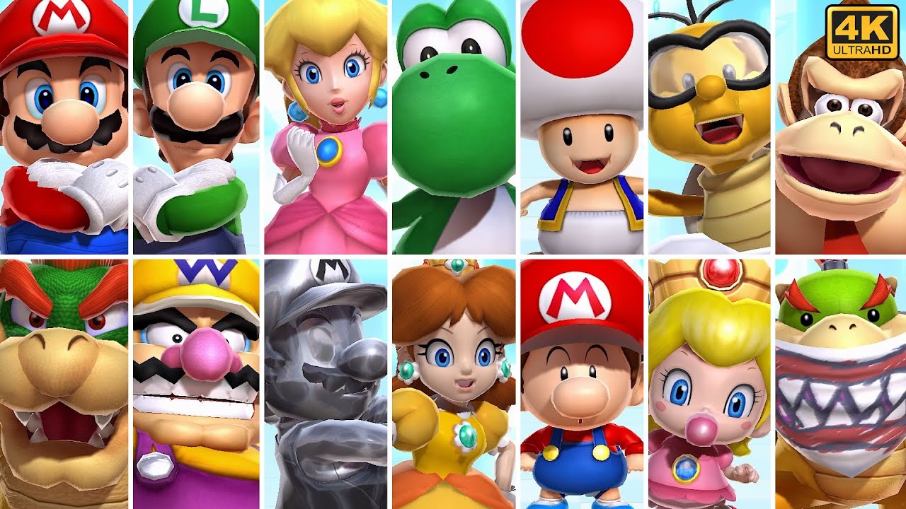 Mario Kart Arcade GP DX 1.18 (English) - All Character Select Animation | UHD