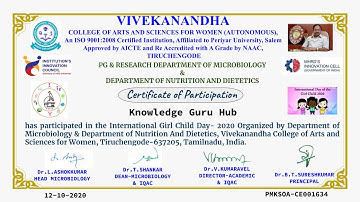 ||FREE QUIZ|| CERTIFICATE on  ||INTERNATIONAL|| LEVEL ||QUIZ|| ON "||GIRL|| ||CHILD|| DAY 2020"