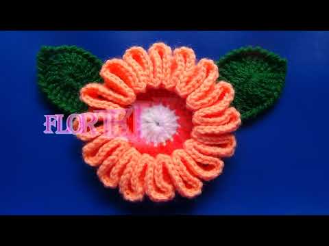 Flor tejida a crochet fácil y rápido para tejer Bolsos paso a paso en video tutorial