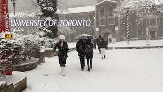 💖Tour Of The University Of Toronto Campus During A Snowstorm - 4K