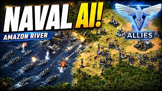 Red Alert 2 but the AI Finally Uses NAVY! Amazon River Battle
