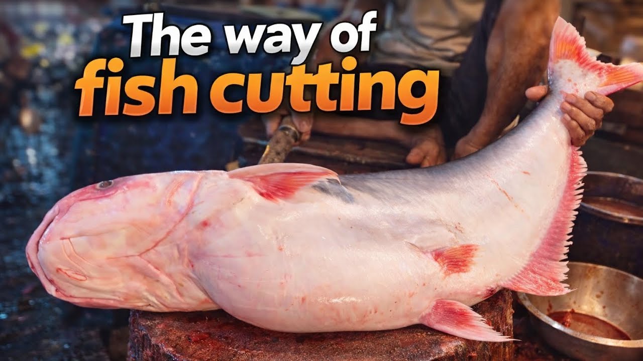 14 Pound Giant Pangas Fish Cutting 🔥 Extreme Big Fish Cutting Skill | The Way of Fish Cutting