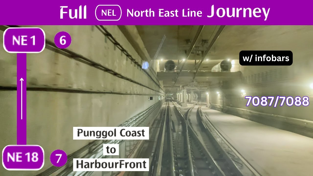 [SBST NEL] Full Journey - Punggol Coast to HarbourFront [7087/7088] (Tunnel View)