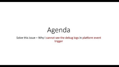 Debug Logs Of Platform Event Trigger