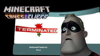 Mr. Incredible learns about removed Minecraft features.