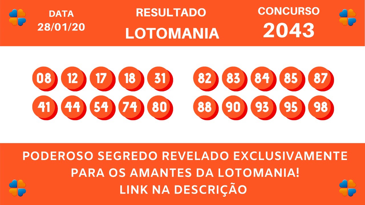 Resultado da LOTOMANIA 2043 - YouTube