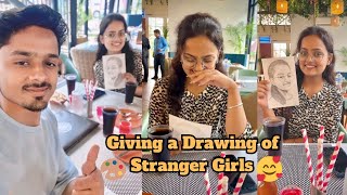 Drawing prank with stranger girl | her reaction 😍 | stranger drawing| #drawing #prank #girl