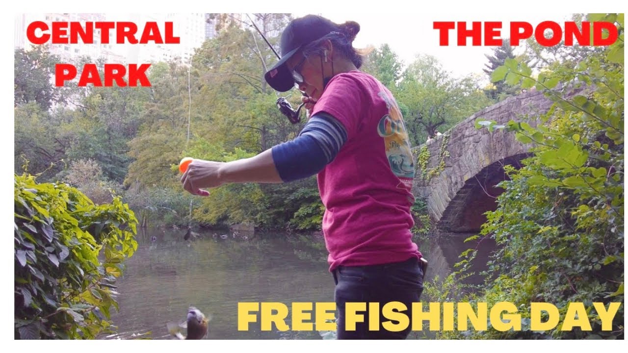 New York 2022 Free Fishing Day, The Pond, Central Park, Manhattan, NY