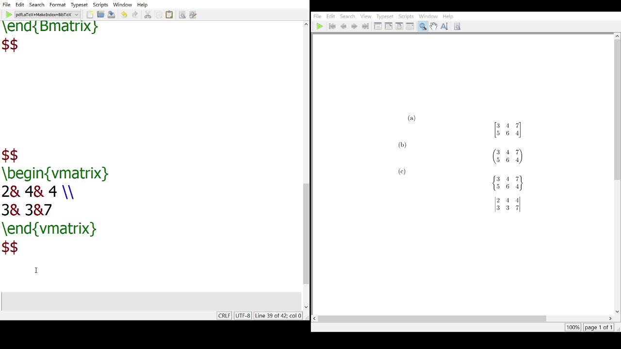 How to create matrices in latex or tex file (Part-2)