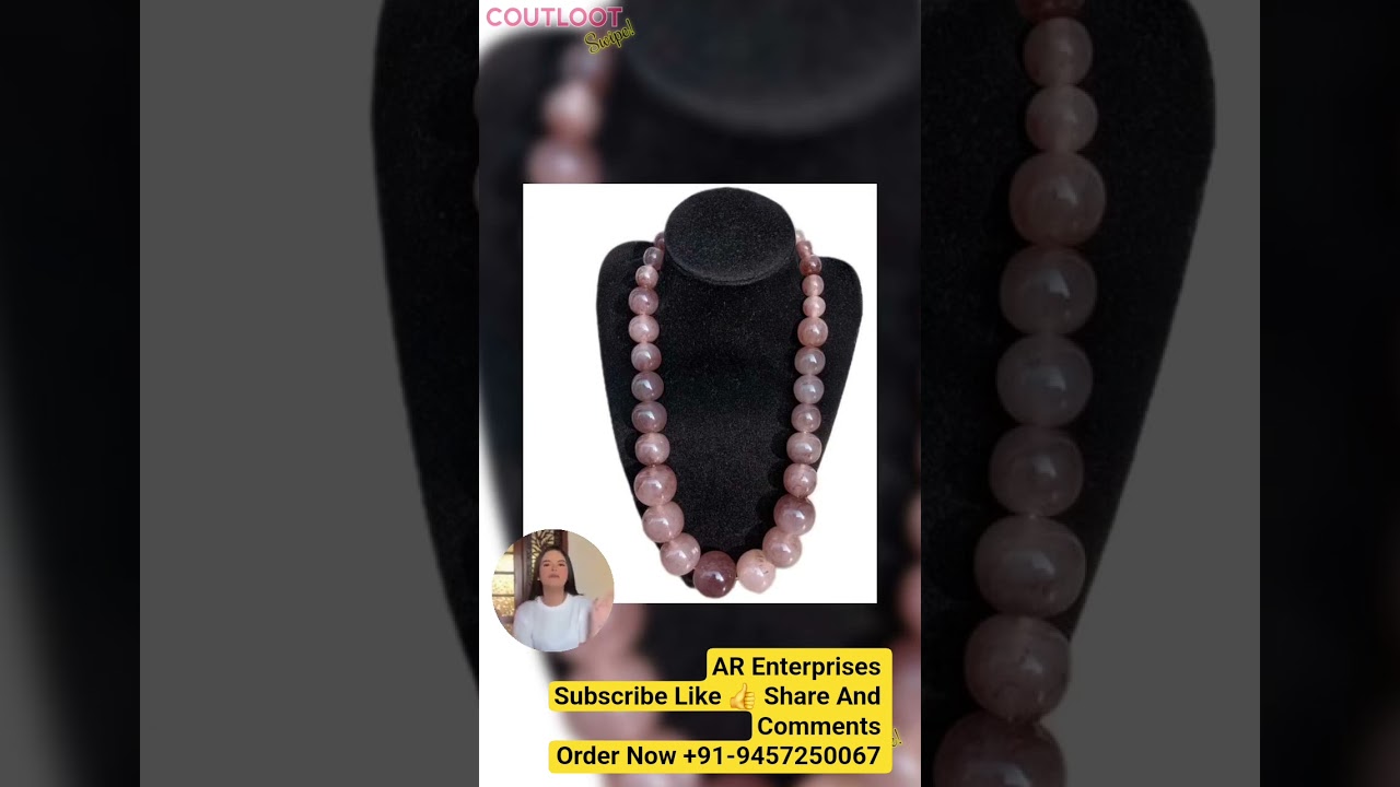 Elegant Rose Quartz Bead Necklace l Necklace bead l AR Enterprises l Jewelery l ♥️ 💖 ❤️ ✨️ ✡️ 🕍 ✡️ 🕍