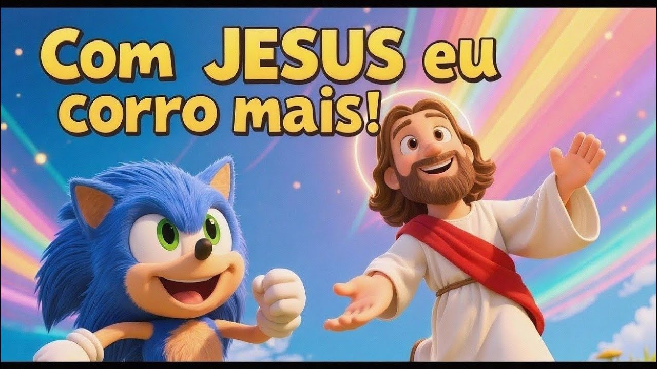 Sonic e Jesus – Música Infantil 3D | Com Jesus eu corro mais