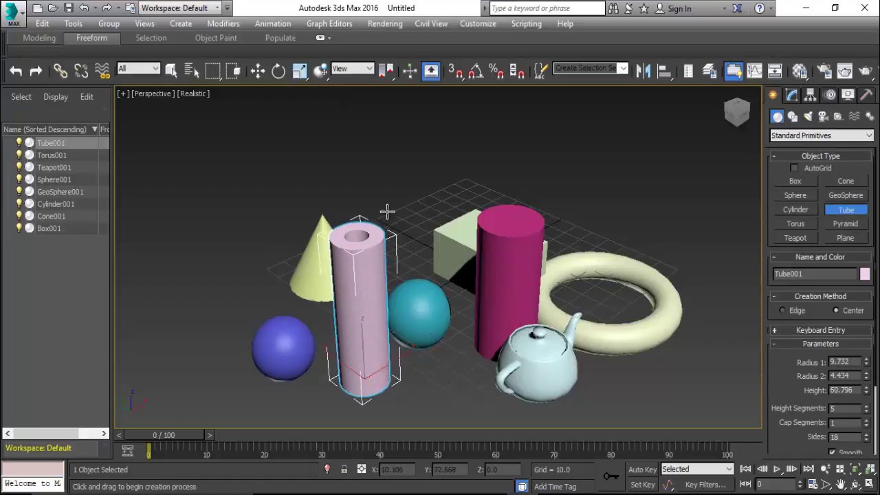 3ds Max Basic Tutorial And Basic Shape Of Objects Youtube