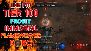 Diablo 4 - The Pit 100 Immortal Flameweaver Fire Bolt Sorcerer Clear [Season 4]