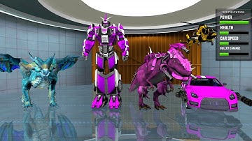 Flying Helicopter Dinosaur Robot Car transformation *** Dragon Robot Game *** android gameplay