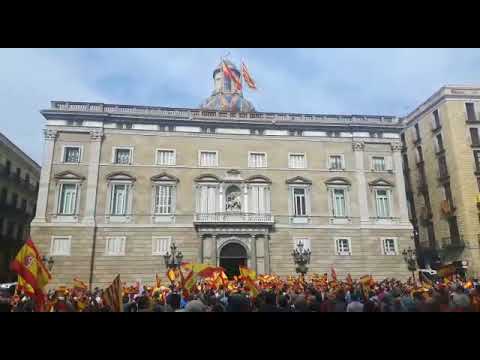 Manifestación en contra del referéndum frente a la Generalitat