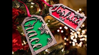 Custom Laser Cut Wooden Gift Name Tags. Great for Chritmas presnts or stockings.