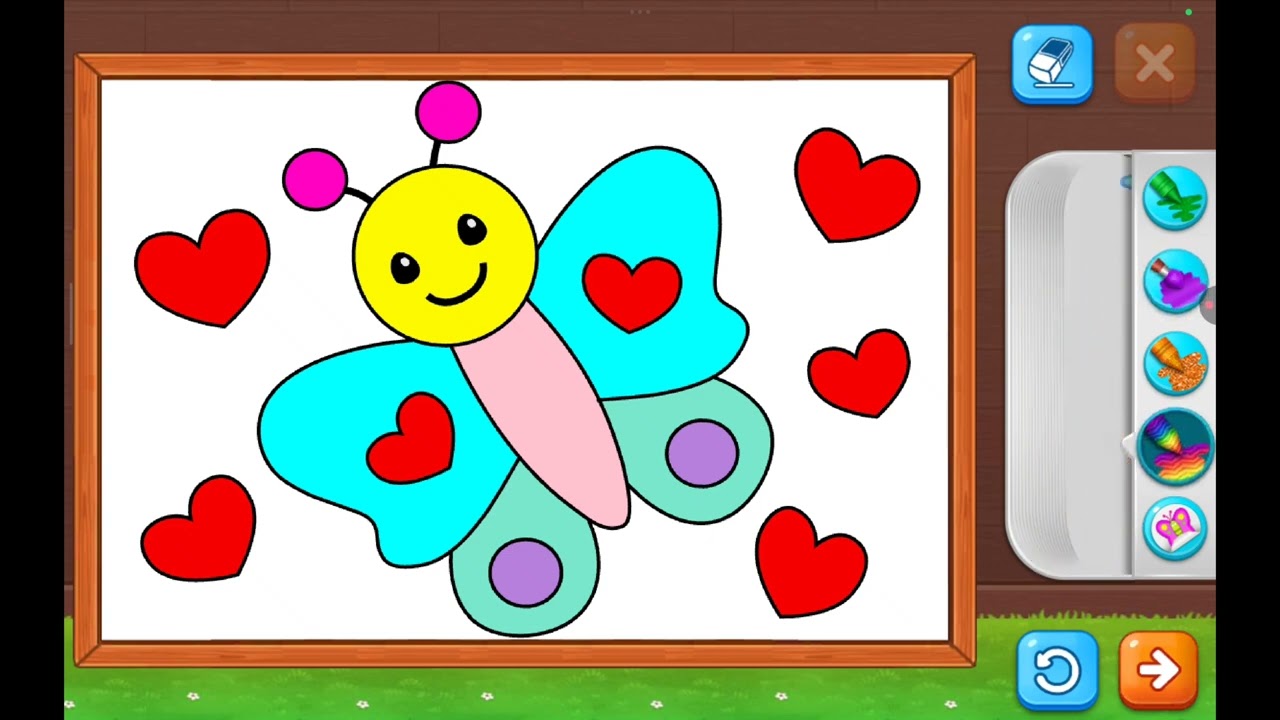 “Coloring a Butterfly with Hearts 🦋❤️ | Learn Colors for Kids | Tiny Color Tales”