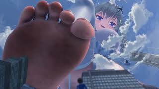 Mmd Giantess Sora And Umi Barefoot Overrun The City