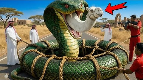 Emergency Rescue Team Saves Exhausted White Road Camel from Deadly Python Attack 🚨🐪🐍