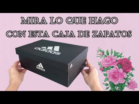 Convierte una simple caja de zapatos de cartón en un organizador de mesa para tu zona de trabajo DIY @CrearyReciclar