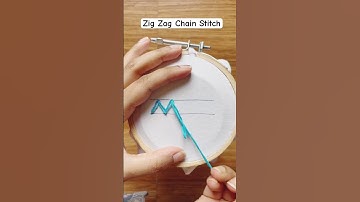Zig Zag Chain Stitch #diy #embroidery #embroiderydesign #embroiderytutorial #embroiderystitches