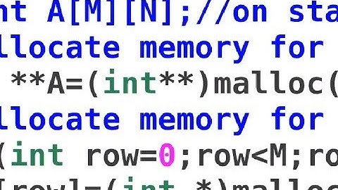 Short lecture 11: C program - 2d array malloc - random matrix on heap