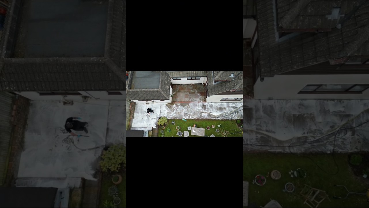 This is how we treat patios, with our instant cleaner 🤌