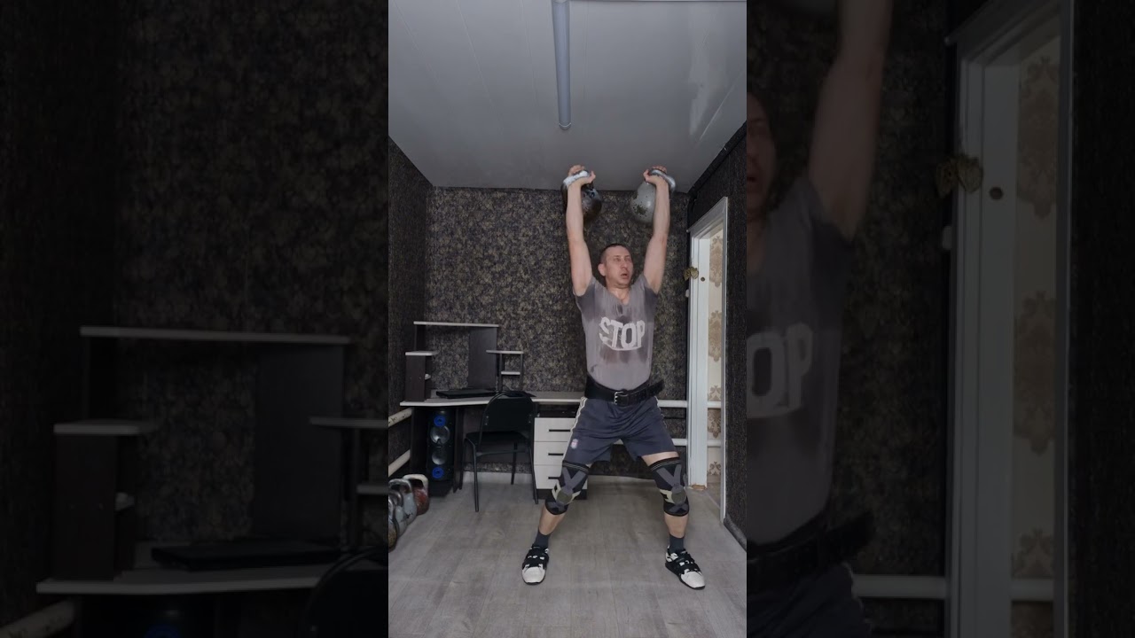 Гири 24кг+24кг толчок 10мин 114раз. (11.03.2026)