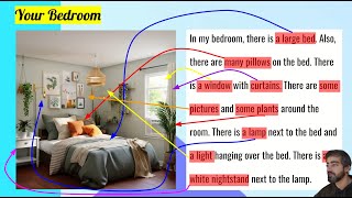 Elementary - 3.4a - What's in your bedroom? Describing a room. There is / There are - English Lesson