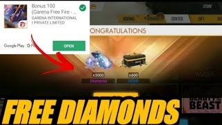 HOW TO GET FREE DIAMONDS IN FREE FIRE 2019 |  BONUS FREE DIAMONDS BY GOOGLE PLAY AND GARENA FRE FIRE screenshot 5