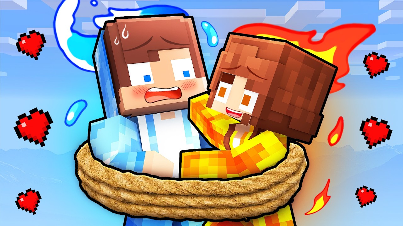 LAVA GIRL chases ICE JJ into FIRE WORLD in Love - Maizen Minecraft Animation