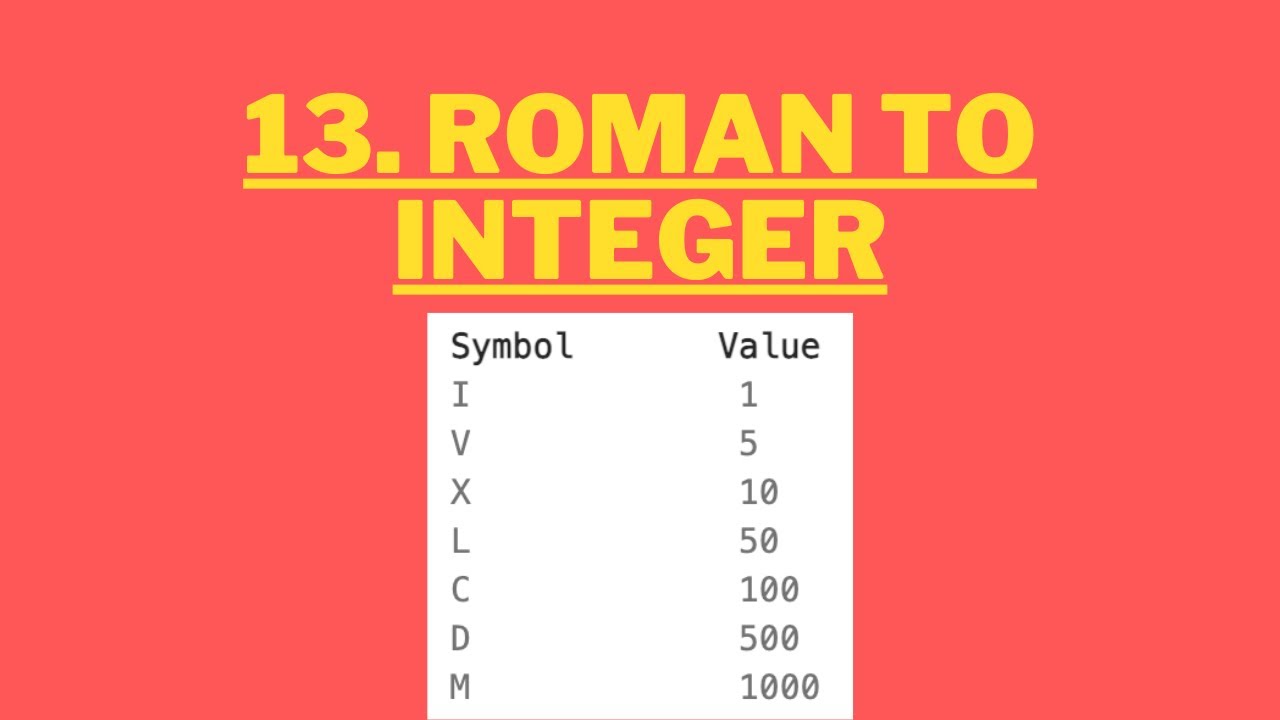 13. Roman to Integer | LeetCode Using Python - YouTube