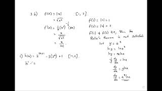 MAT 2100 Sheet 3 Q3 Rolle's Theorem and Application questions