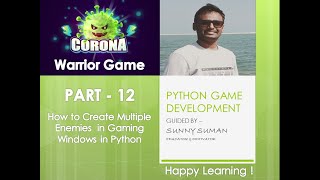 Python Game Development | PART-12 | How to Create Multiple Enemies In Gaming Window In Python