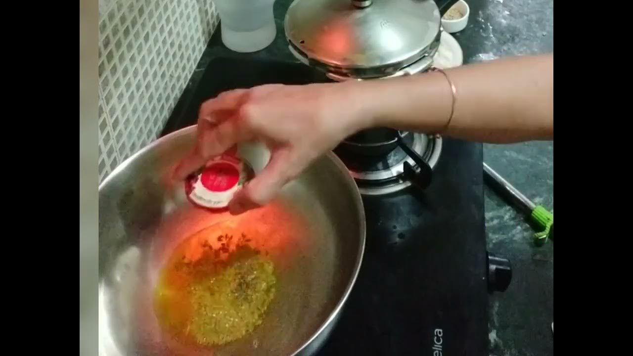 Yoga in the kitchen while cooking plus Aloo mutter without onions and