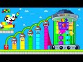 Finish the pattern? Mario &amp; the Robo Numberblocks mix level up Maze! | Game Animation