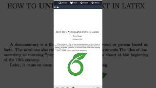 How to Underline Text in Latex Overleaf #latex #onlinelearning #viralreels #viral_video