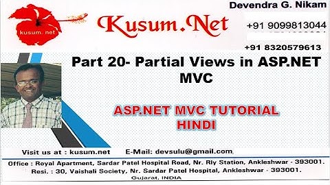 PART 20- WHAT IS PARTIALVIEW IN MVC || ASP.NET MVC, WEB API, BOOTSTRAP,JQUERY