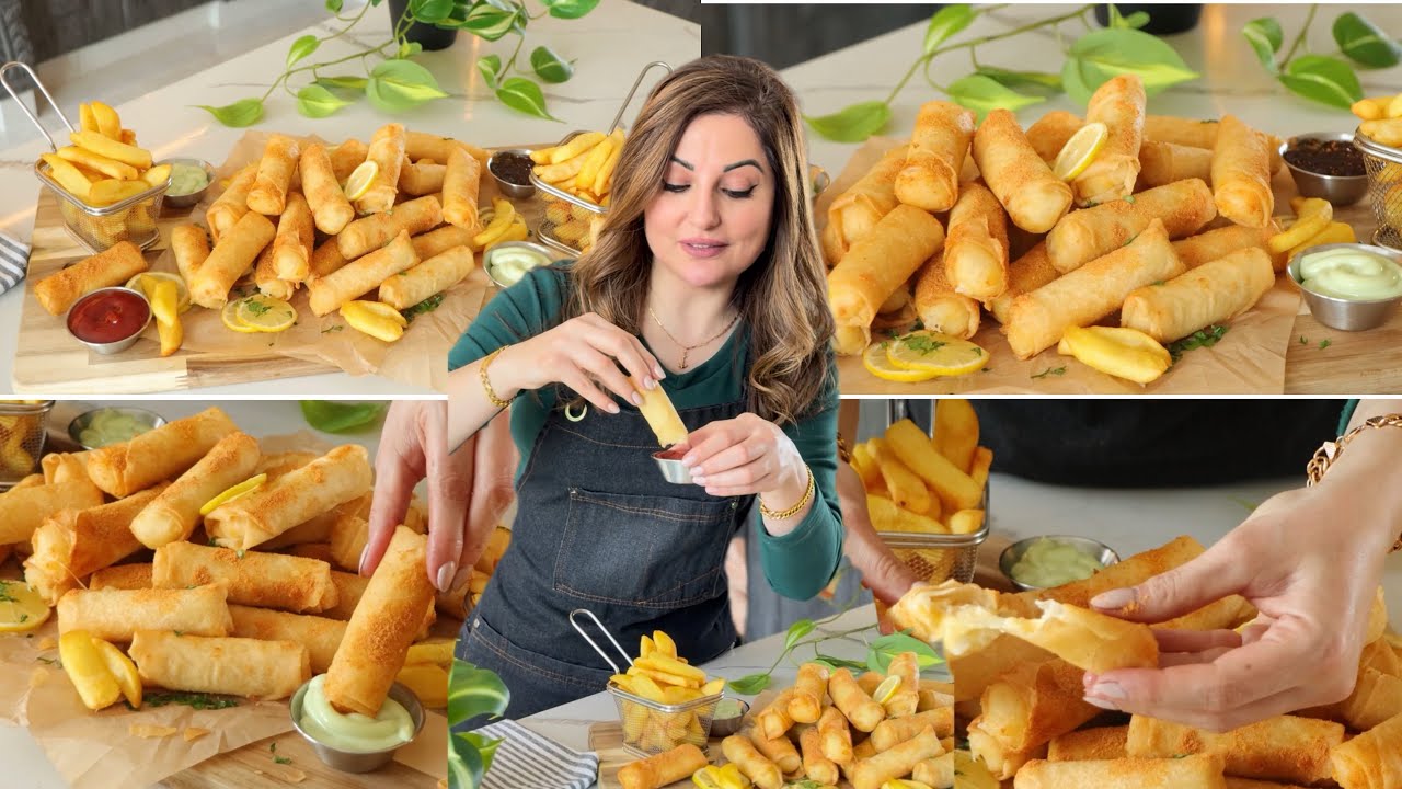 أصابع البطاطا المقرمشة..سبرينغ رول بحشوة البطاطا 💯Crispy potato fingers with potato filling