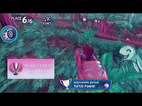 (turtle 🐢 power) bounce off three different turtle in one river crossing in dino jungle