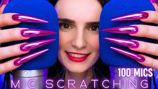 ASMR Mic Scratching UNTIL You Sleep 😴 100 MICS & NAILS 🩷 No Talking for INSTANT Relaxation 4K
