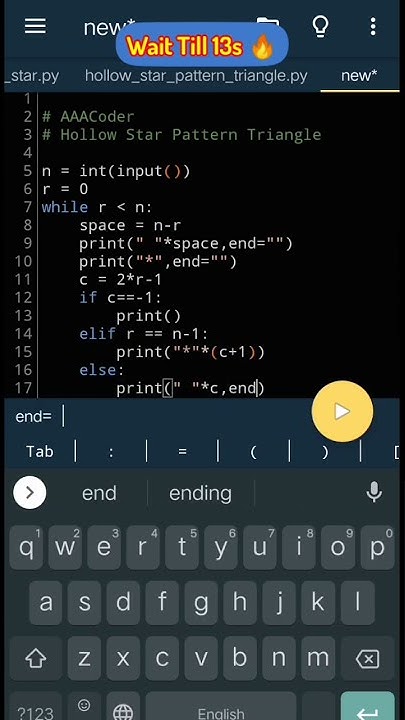 How Easy In Python To Print Hollow Triangle Pattern | Python Easy ...