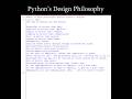 "The Zen of Python" by Tim Peters | Python's design philosophy