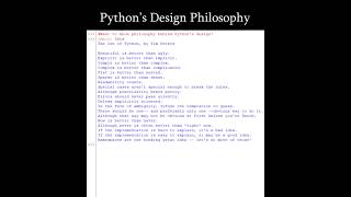 "The Zen of Python" by Tim Peters | Python's design philosophy