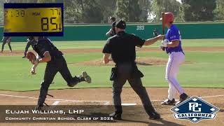 Elijah Williams Prospect Video, LHP, Community Christian School Class of 2026, Full Outing AC Games Elijah Williams Prospect Video, LHP, Community Christian School Class of 2026, Full Outing AC Games