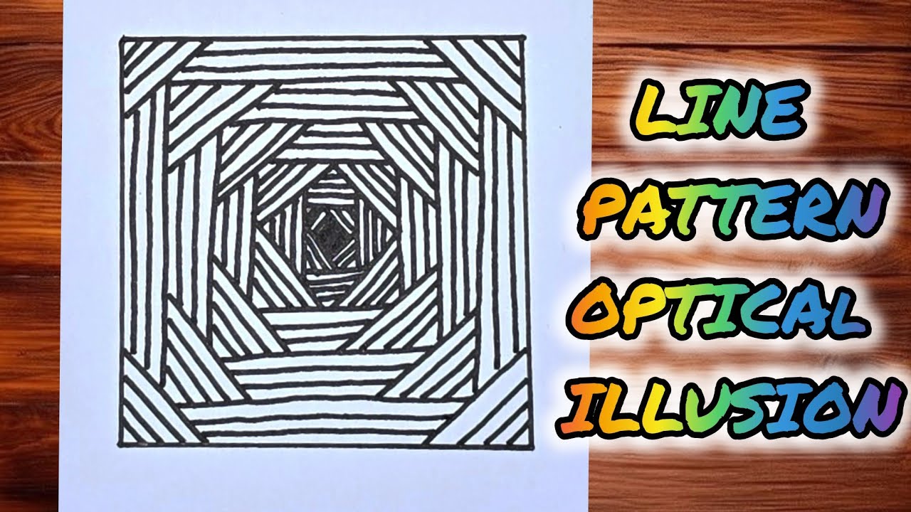 Line Pattern Drawing | Easy Optical Illusion with Simple Lines 
